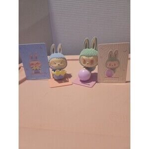 2 Authentic POP MART Labubu Monsters Lazy Yoga Series Zone Out & Stretch Out